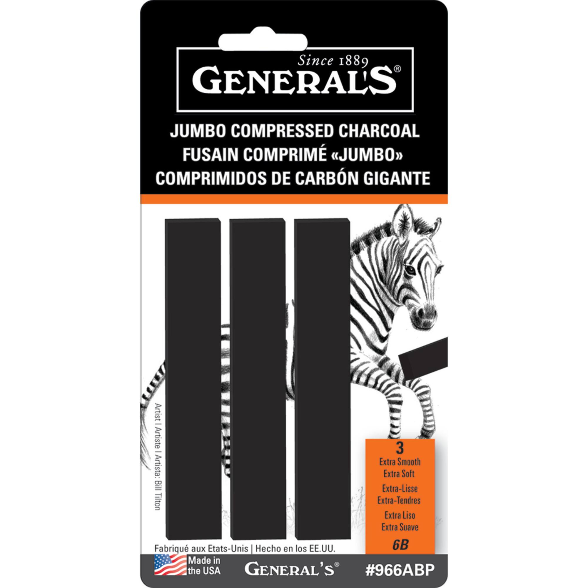 General's® 6B Jumbo Compressed Charcoal Set